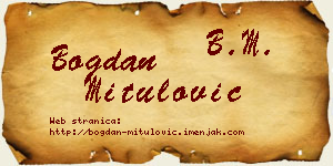 Bogdan Mitulović vizit kartica